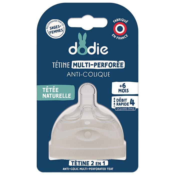 Tétine Anti-Colique Multi-Perforée Débit Rapide DODIE En Silicone