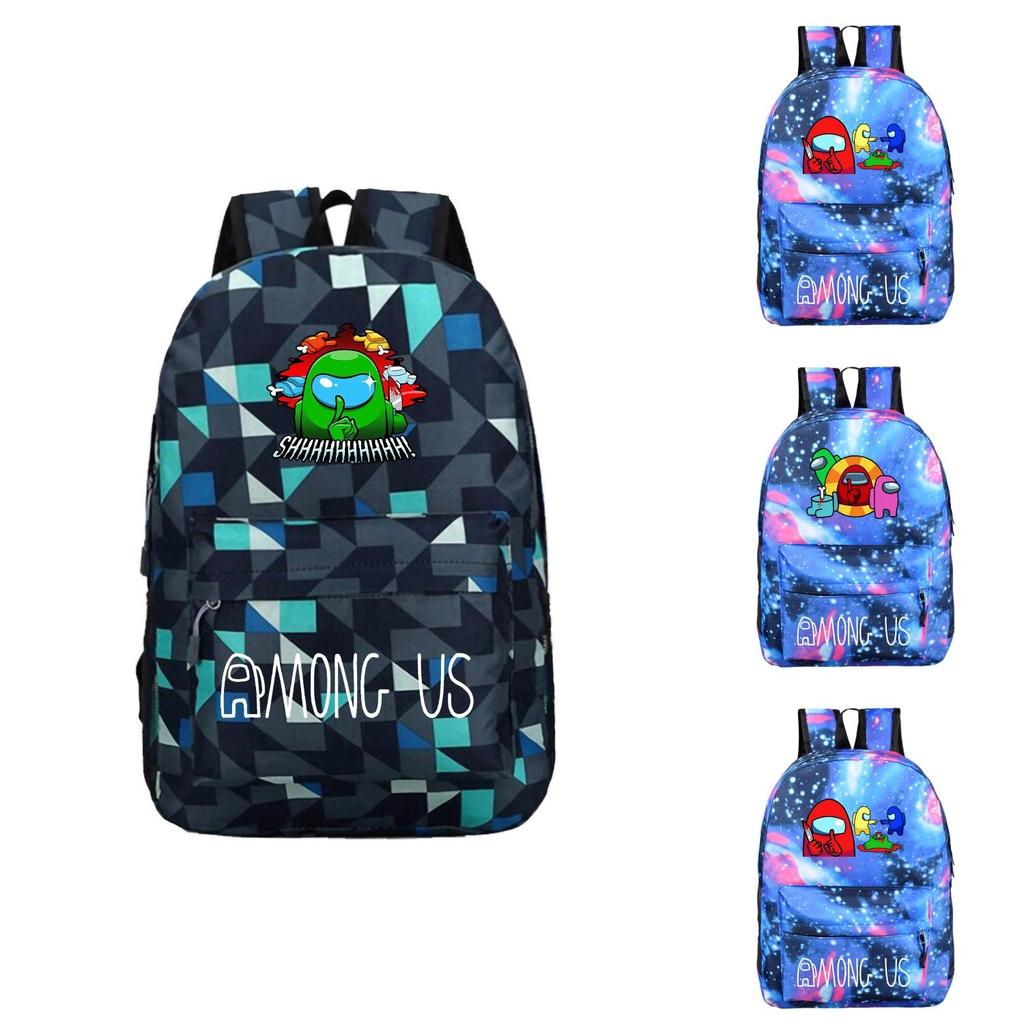 Stylish Among Us Backpack With Starry Background Perfect For Boys And Girls