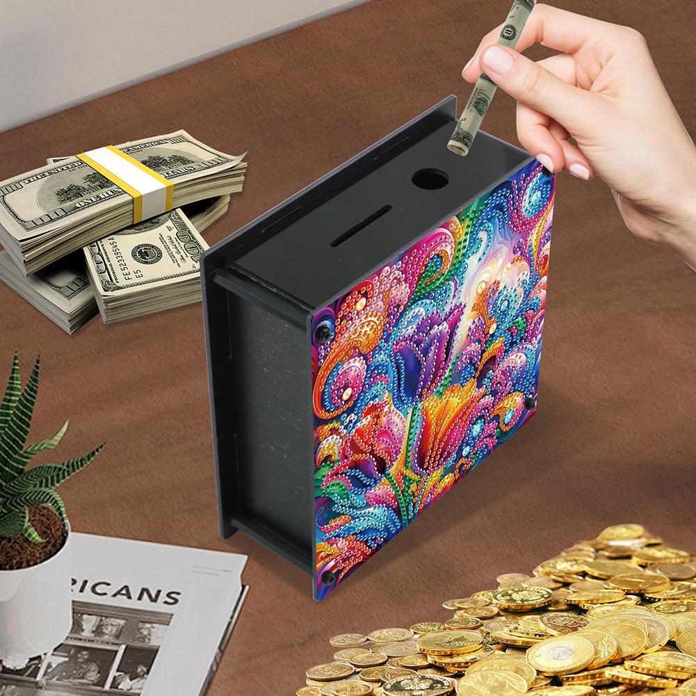 Cat Diamond Painting Money Saving Box Rhinestones Desktop Ornaments Diamond Painting Change Holder Case Decors for Home Decor