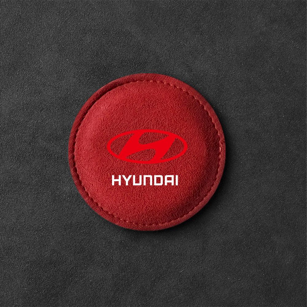 2pcs Car Badge Coasters Suede Water Cup Bottle Holder Anti-slip Mats Accessories For Hyundai Tucson Solaris GDI I20 I30 IX20 i10 B32