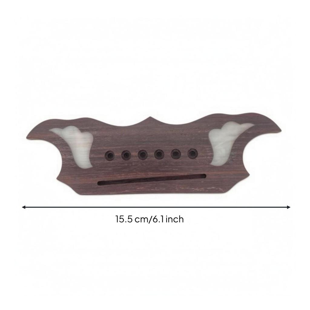 Rosewood Guitar Bridge Decorative Curved with Saddle Slot