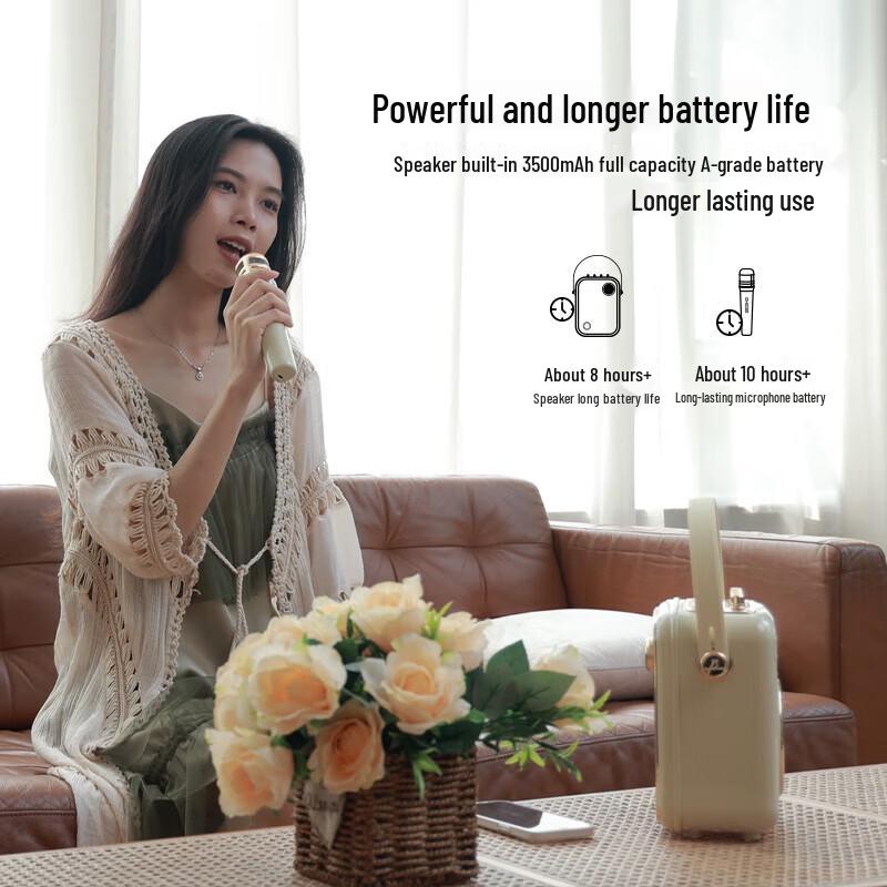 Newman K513 Portable Bluetooth Karaoke Speaker with Dual Microphones CN plug (adapter included) (CN version)