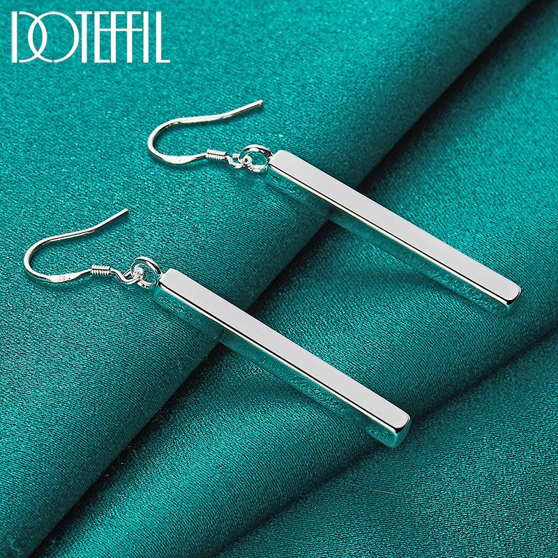 925 Sterling Silver Piercing Earrings Fashionable Wedding Jewelry