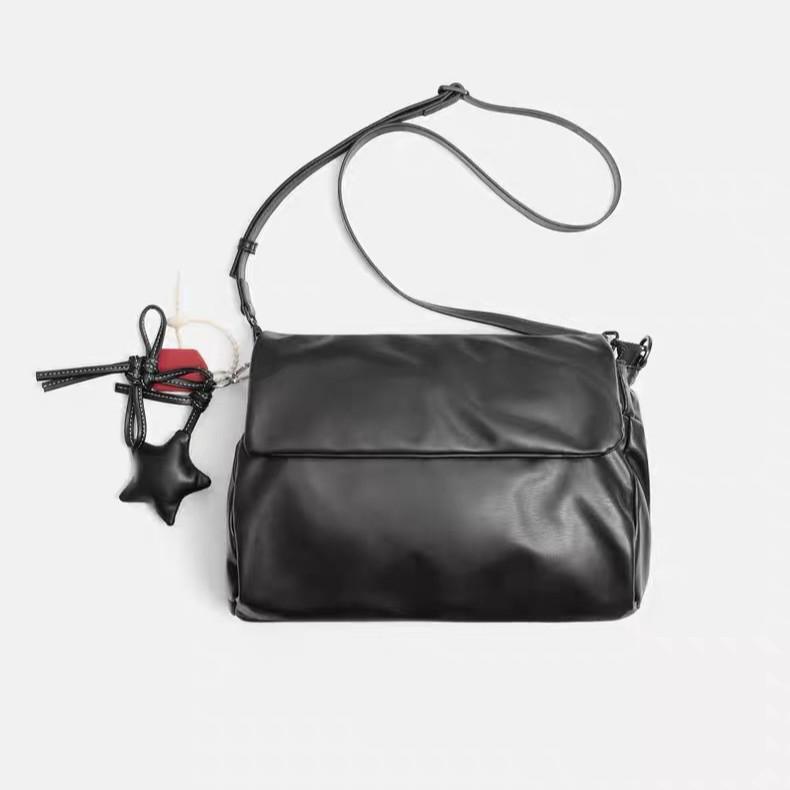

2026 Vintage New Trendy Women s Shoulder Crossbody Messenger Bag Simple Fashi Design Large Capacity Handbag чёрный