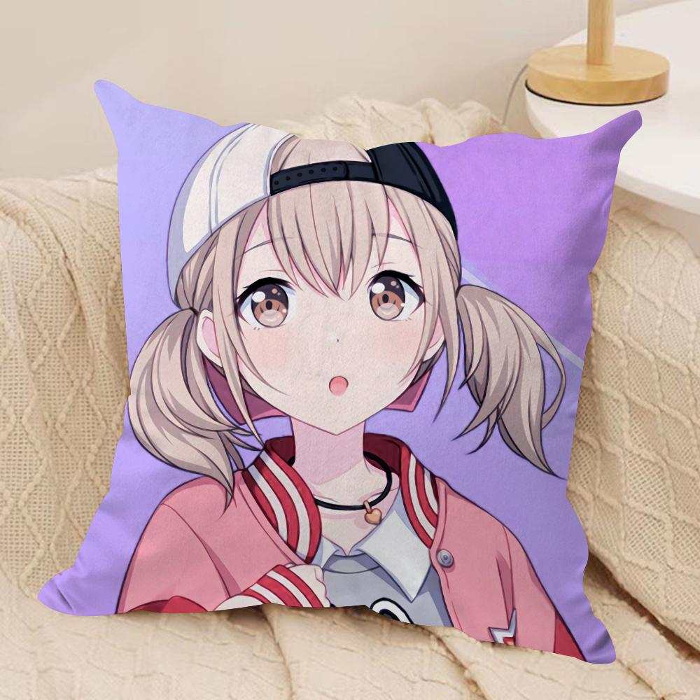 Project Sekai Anime Young Cushion Cover Soft Plush Fabric Double-Sided Printed Sofa Cushion Cover for All Seasons HomeDecor Gift