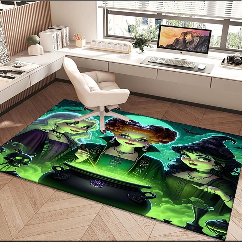 1PC Rug Witch Sisters In The Moonlight Carpet, Chair Rug,Area Rug for Office Bedroom Living Rooms Bedroom, Doormat Decor Christmas Fan Gifts