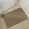 Entryway Rug with Woven Faux Linen Design Antislip Base Absorbent Door Mat for Enhances Safety in Family Environment