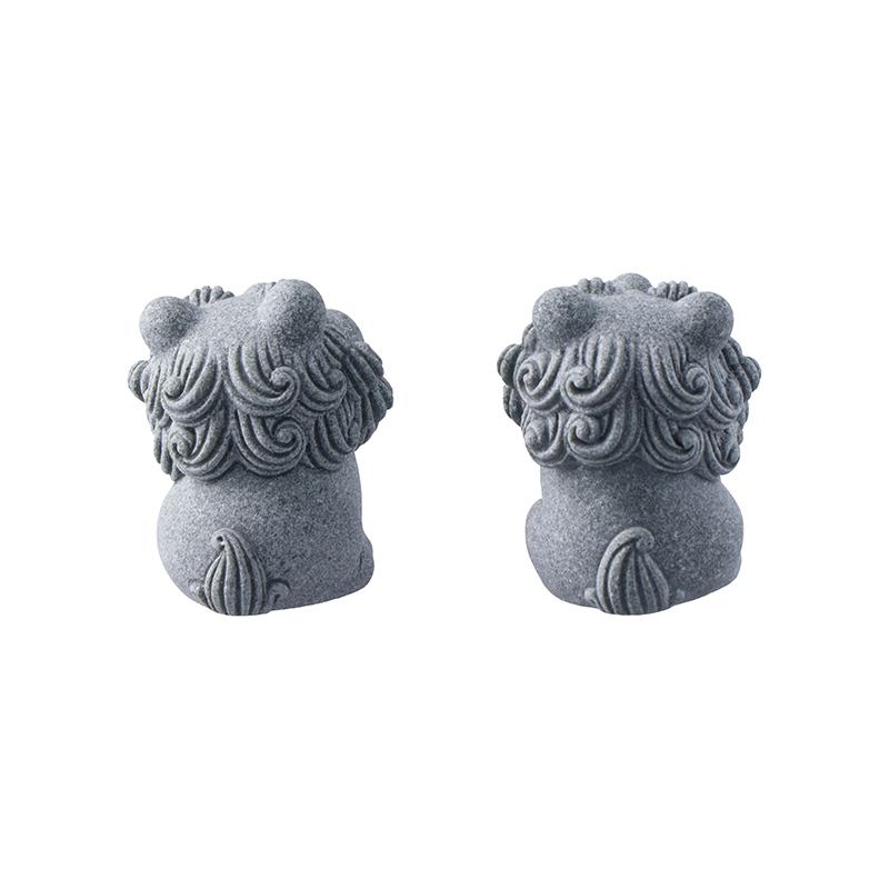 2Pcs Chinese Legend God Beast Statue Cute Gatekeeper God Stone Sculpture Spirit Beast Lion Handmade Gift Diy Decor