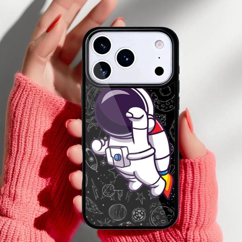 Astronaut Weltraum Cartoon Handyhülle für iPhone 17 16 15 14 13 Pro Max Rückseite für 12 11 Pro Hülle