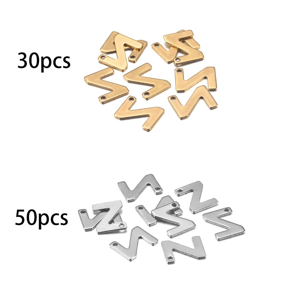 26/50 Stück Edelstahl Gold A-Z Buchstaben Anhänger Alphabet Charms Armband Ohrring für Damen Für DIY Schmuck Anhängerherstellung Zubehör