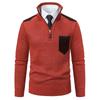 Men's JumperSweaters Knit Sweater Ribbed Knit Regular Tops Splice Knitted Color Block Stand Collar Fashion