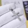 Fine Jewelry Moissanite Cross Pendant 925 Sterling Silver Hip Hop Shiny VVS Diamond Charm Necklace for Men No Fade