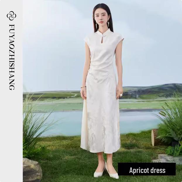 Elegant Summer Green Cheongsam Dress - Slimming, Modern Chinese Design