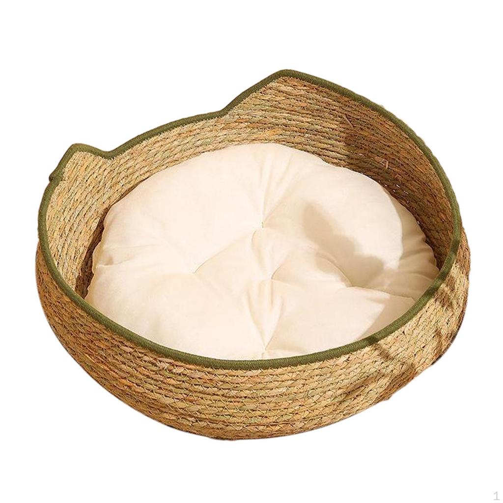 Cat Bed Basket Pet Supplies with Cushion Mattress Four Seasons Sleeping Nest Scratch Mat for