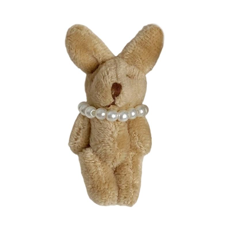 Cartoon Rabbit Phone Charm with Pearls Necklace PP Cotton Texture Suitable for Jewelry Accessories and Gift Decoration