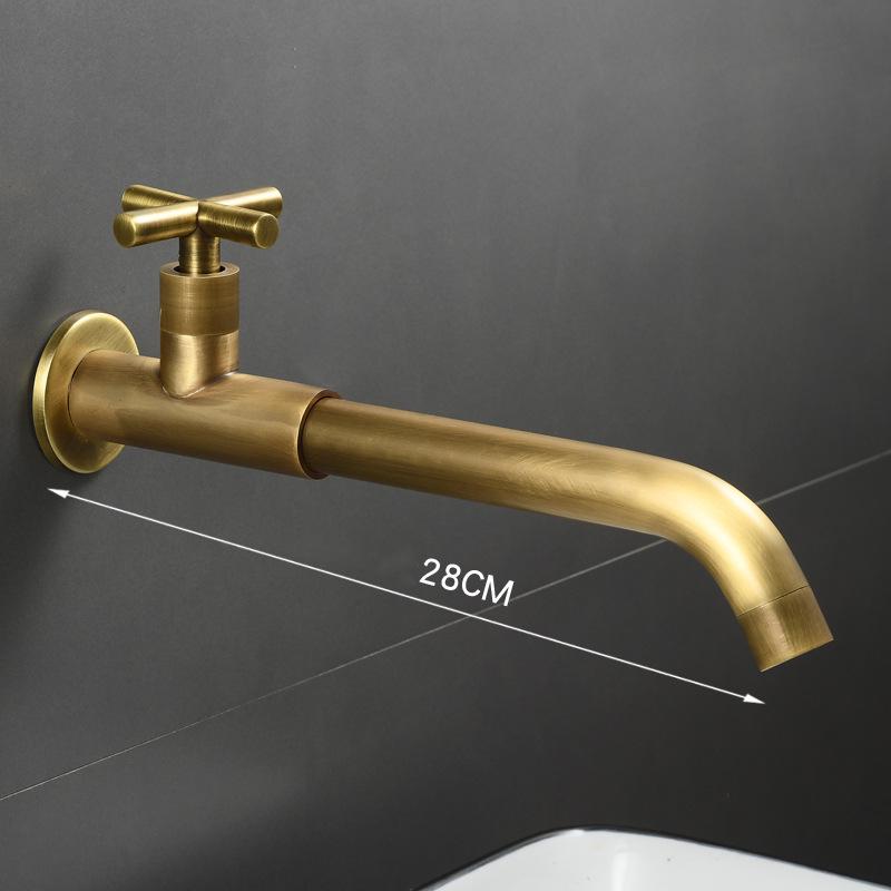 1PC Thread G1/2' Antique Gold Black Extended Single Cold Mop Pool Bathroom Sink Tap Splash Proof Toilet In-Wall Washbasin Faucet