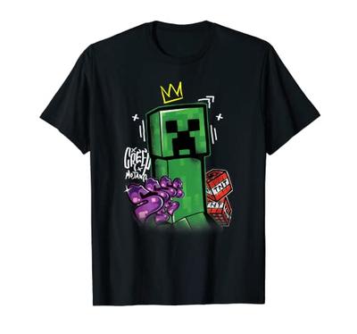 Minecraft Creeper Crowned Graffiti Poster T-Shirt