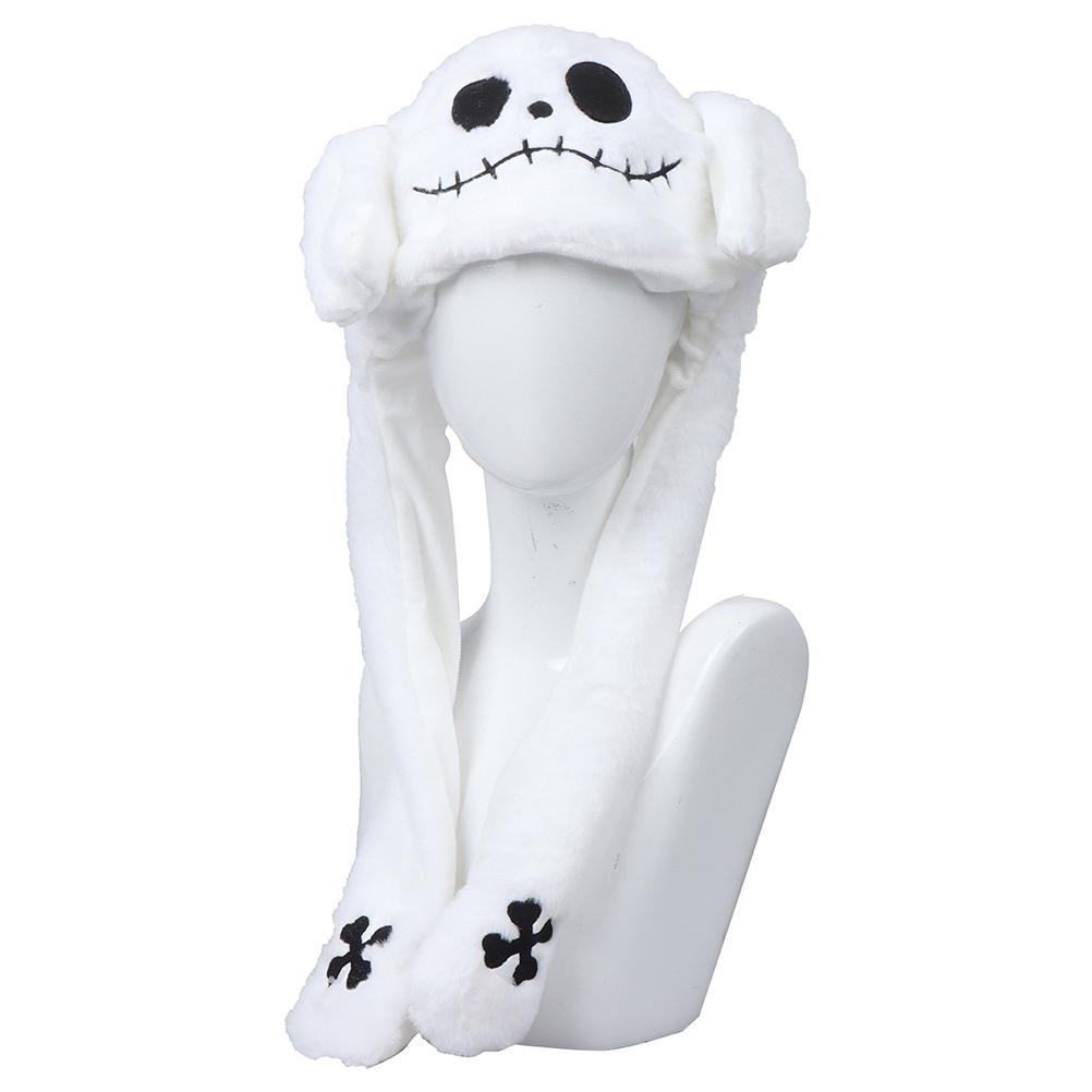 Halloweenská skákací čepice s pohyblivými ušima, zábavná plyšová roztomilá zvířecí narozeninová dárková čepice