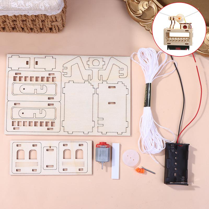 

1 Набор Научная игрушка Обучающие игрушки для детей Деревянная модель электрического фуникулера Детский технологический физический конструктор one size