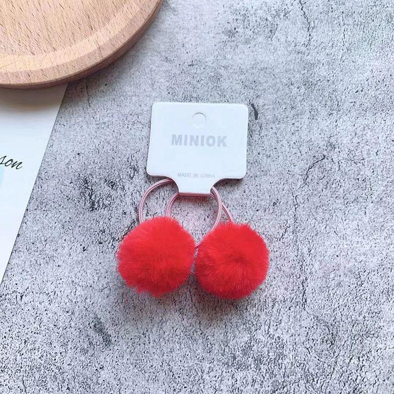 

2 шт., новые милые головные уборы принцессы с комочками волос, детские эластичные ленты для волос, детские резинки для волос, веревки, аксессуары для девочек, детский головной убор Red красный