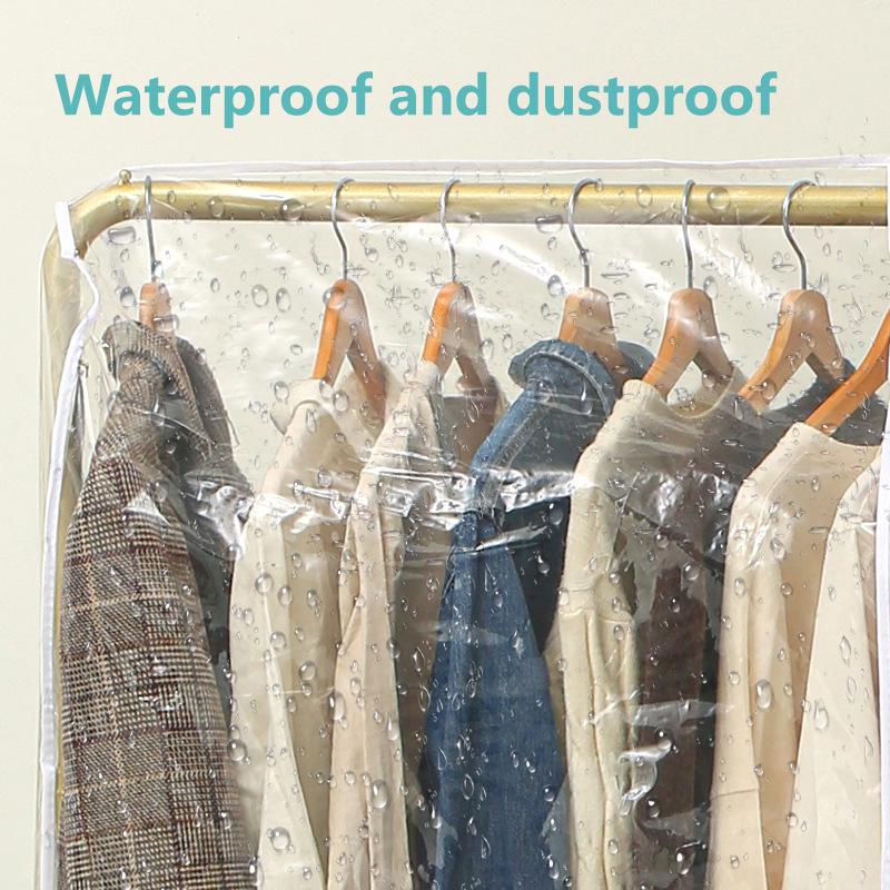Transparent PEVA Floor-Standing Clothes Rack Dust Cover, Large Size