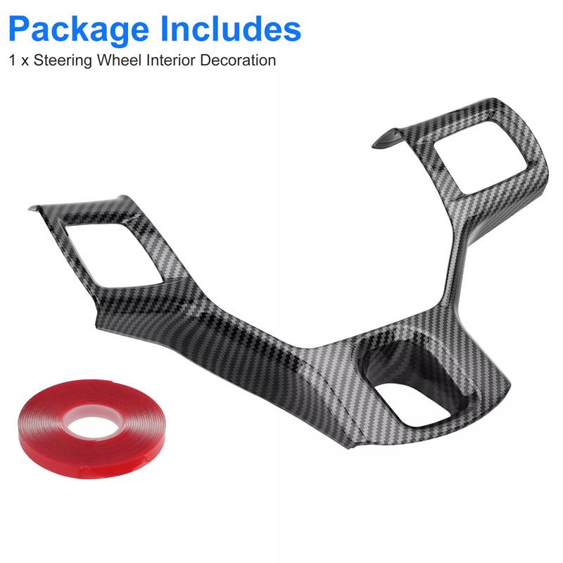 For Dodge Ram 1500 2500 2011-2018 Abs Carbon Fiber Style Inner Sticker Car Interior Steering Wheel Cover Trim Frame Decotation