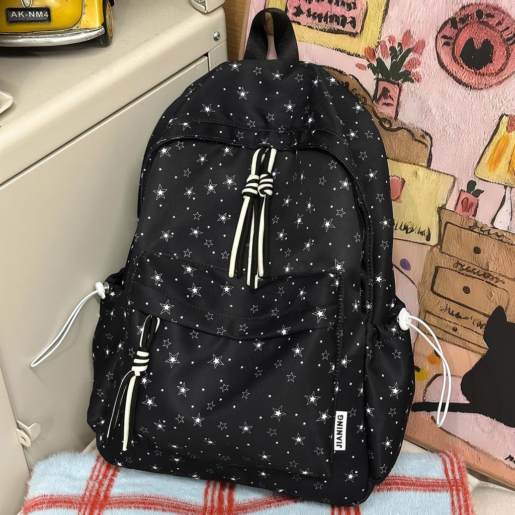 Schoolbag Korean Version Ins College Style Printed Schoolbag Women's Versatile Sweet Backpack Large Capacity Campus Student Lightweight Schoolbag