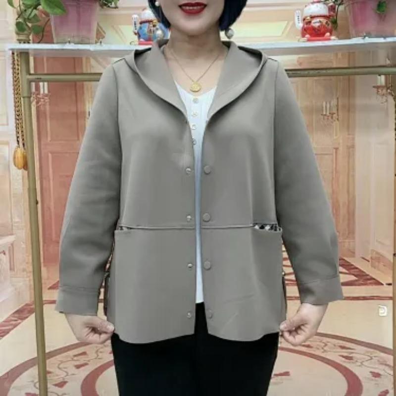 Plus Size Fashion Solid Color Women Hooded Short Casual Outerwear Coat