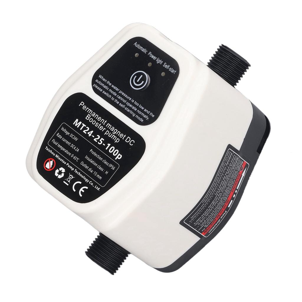 Booster Pump 100W 24V 25L Full Automatic Intelligent Sensing Quiet Water Pressure Boost Pump 100‑240V EU Plug