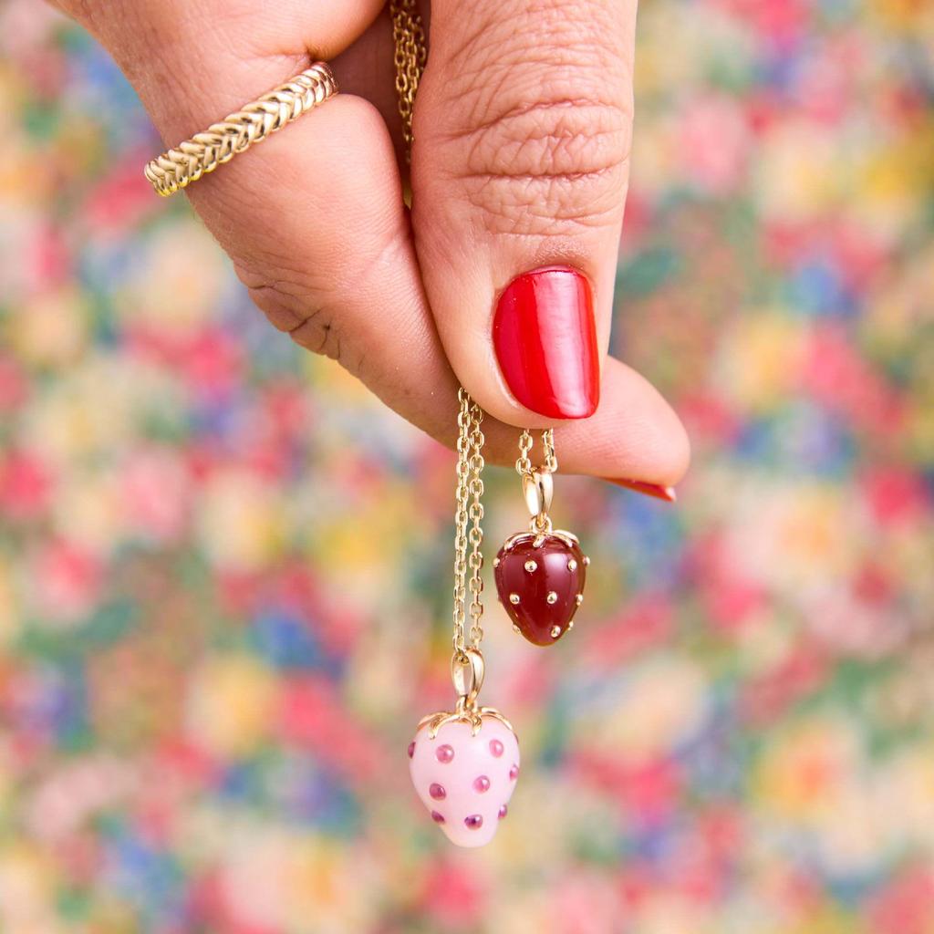 Resin Strawberry Necklace: Cute Summer Fashion, European & American Niche Design