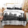 British Urban Architecture Bedding Set Vintage City Telephone Booth Soft Polyester Duvet Cover Set For Luxury Bedroom Decoration
