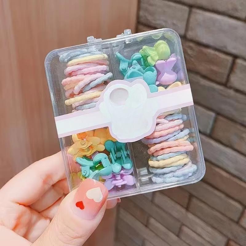 

Мини 40 шт. эластичных резинок для волос и 14 заколок для волос, новая мода для маленьких девочек, милые кавайные аксессуары для волос, коробка с подарками на Новый год