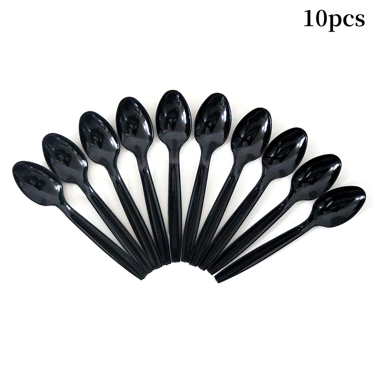 

Mexican Day Of The Dead Themed Party Tabletop Decoration Dinner Plate Disposable Paper Cup Paper Plate Knife Fork Spoon Set Black spoon [10pcs]