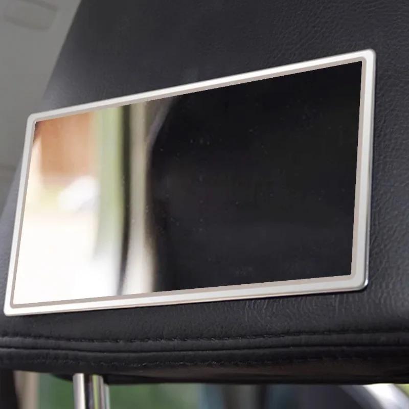 Car Sunshades Stainless Steel Mirror Car Rear Headrest Makeup Tool Portable Anti-drop Mirror Car Sun Visor Metal Makeup Mirrors