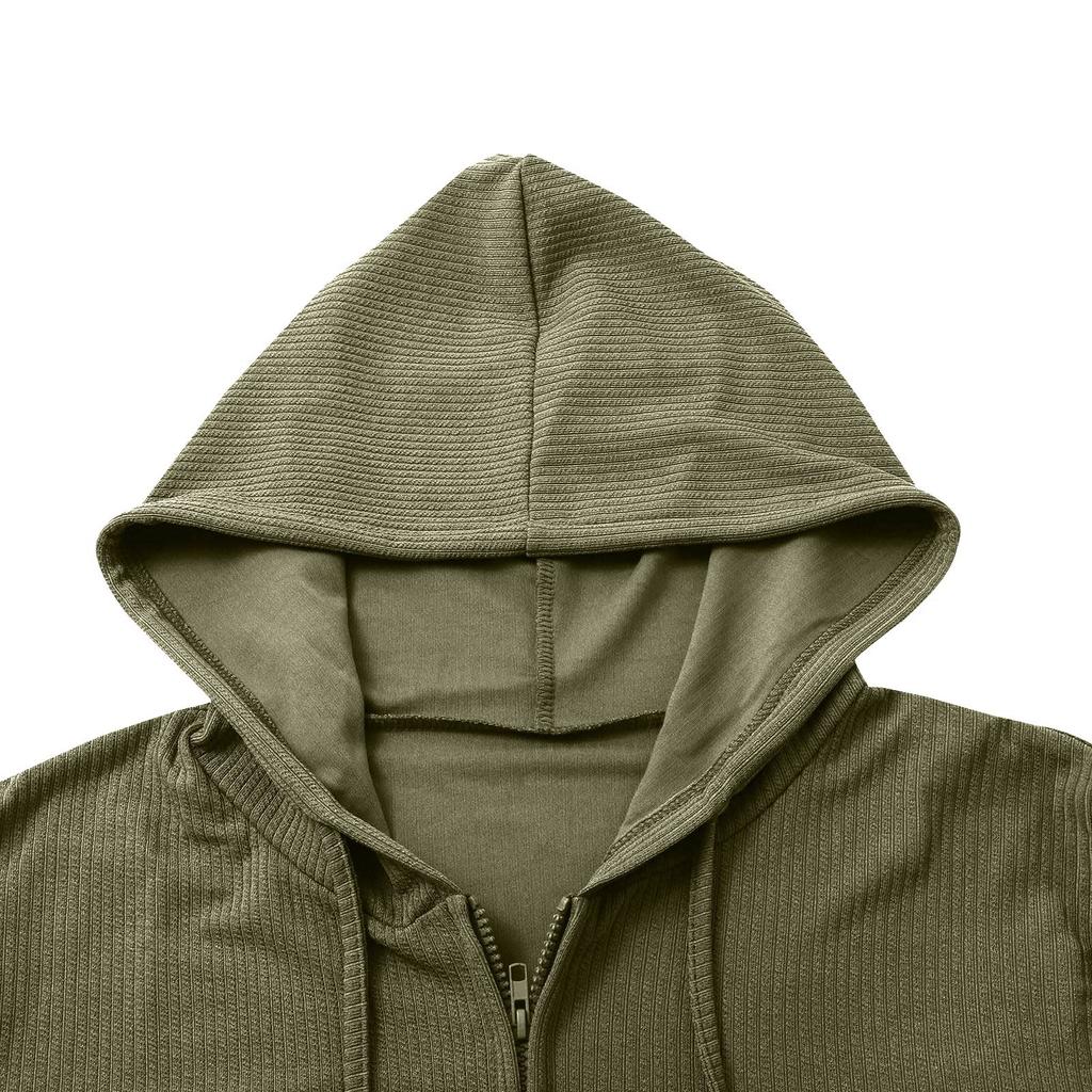 Women's Fashion Casual Sweatshirt Loose Zipper Cardigan Long Sleeve Hooded Jacket