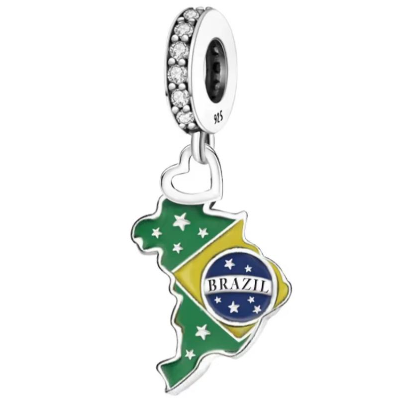 Copper Columbia Various Countries Pendant Charm Ball Suitable For Bracelets Diy For Women'S High Quality Jewelry