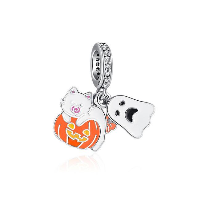 New Copper Charm Fit Original Bracelet Accessories Women Jewelry All Saints' Day Series Pumpkin Wagon Magic Hat
