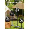 Wiederaufladbarer Solar-Bodenventilator mit flexibler Höhenverstellung Leiser Teleskop-Schreibtischventilator für Terrassen, Gärten und kleine Räume