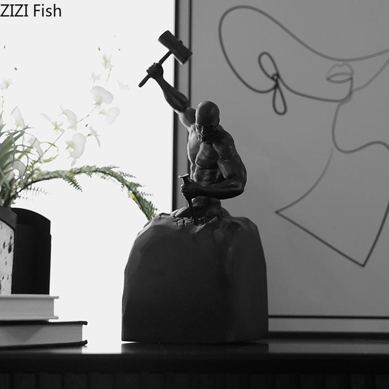 Sculpting Oneself Abstract Artworks Character Statue Desk Decoration Ornaments Inspirational Figures Sculpture Resin Crafts