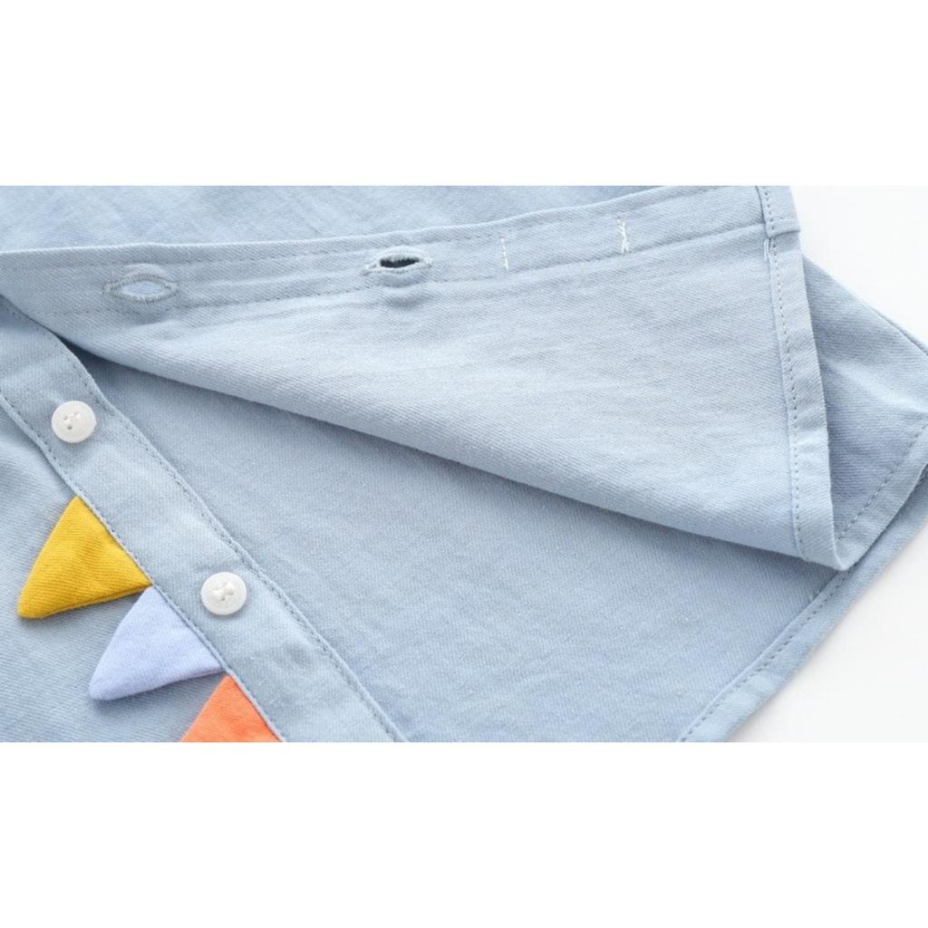 2025 Spring Autumn Boys Long Sleeve Blouses & Shirts Kids Korean Version Cotton Cartoon Dinosaurs Printing Lapel Tops 2-7Years