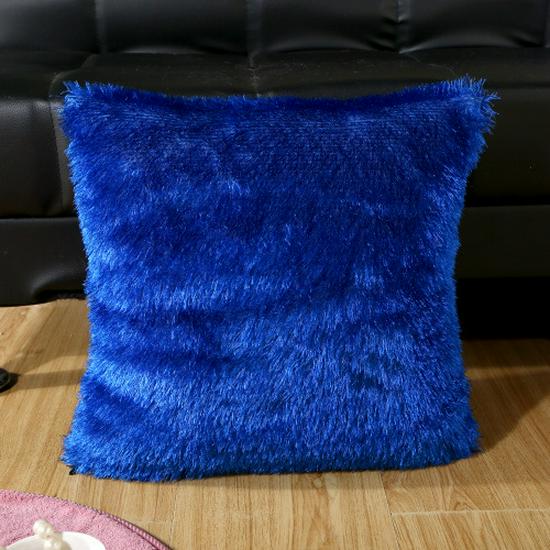 Long Plush Solid Color Glitter Velvet Throw Pillow Cushion Pillowcase