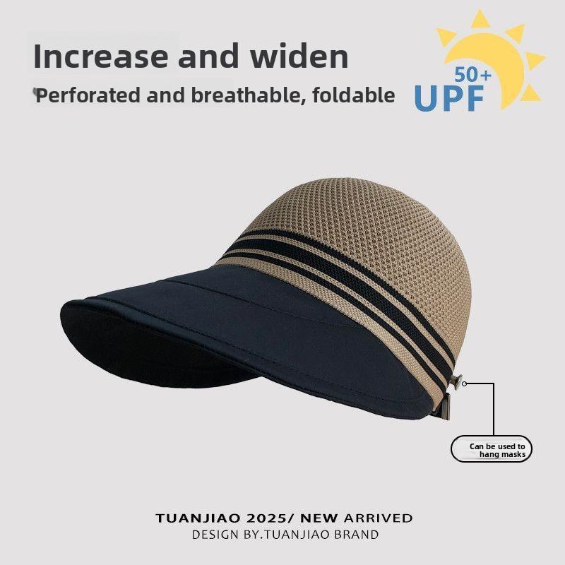 Summer sun hat hollow breathable bucket hat sunscreen versatile sun protection cap хаки