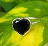 Natural Heart Black Onyx 925 Sterling Silver Heart Ring 8.25 US, Gift Ring A 39