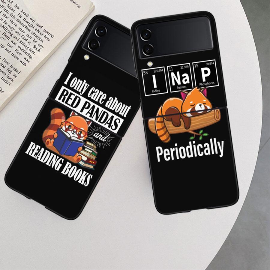 Cute Judo Swordsman Panda Case for Samsung Galaxy Z Flip 3 Flip 5 4 5G Black Hard Cell Phone Cover Samsung Z Flip 5 5G Luxury PC