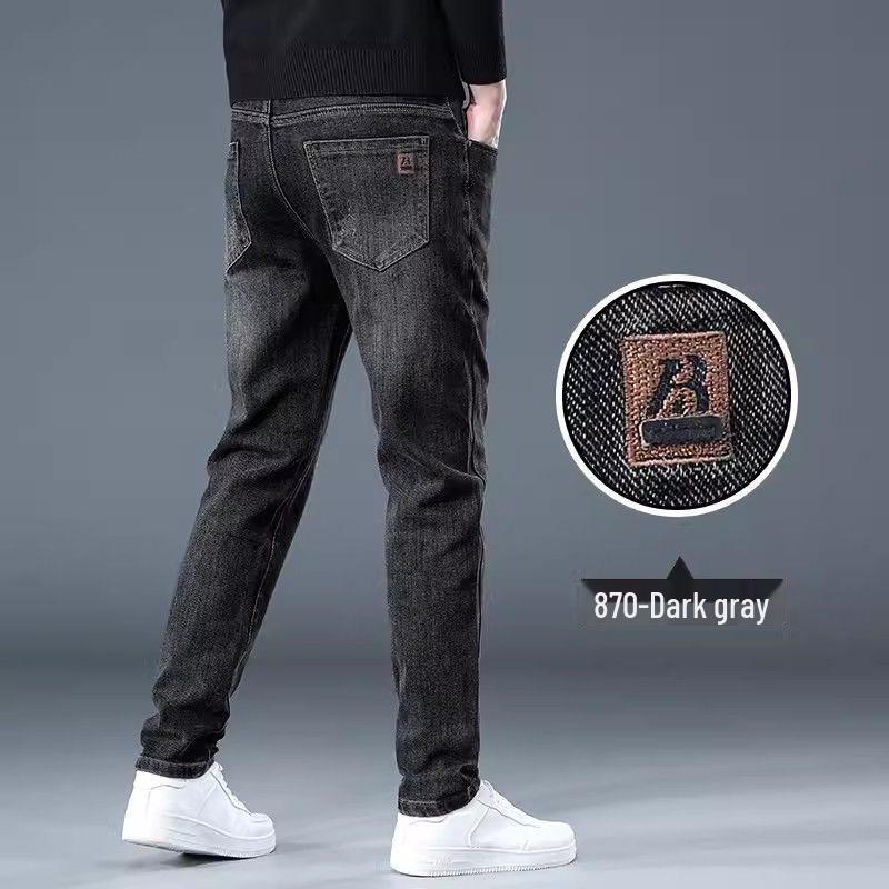 

2023 Чоловічі стрейч повсякденні джинси прямого крою на осінь і зиму 28