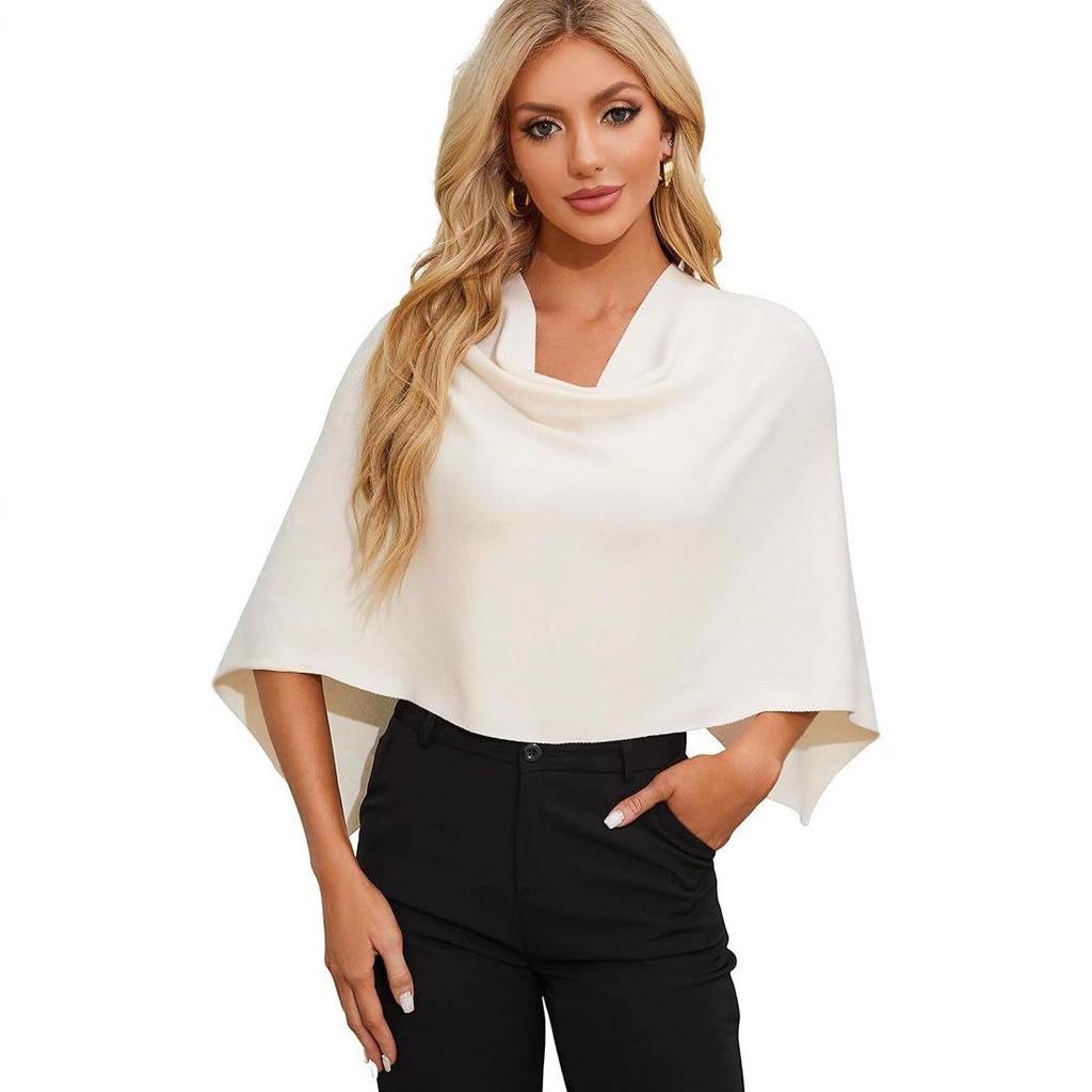 Dámský měkký pletený kardiganový plášť - Podzim/Zima 2025 Krátký univerzální šálový top