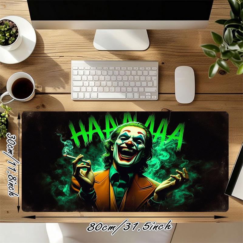 Joker Laugh Xl Gaming Mouse Pad Nonslip Rubber Base Stitched Edge Waterproof Desk Mat For Pc Laptop Gamer Office Computer Accessories C92984