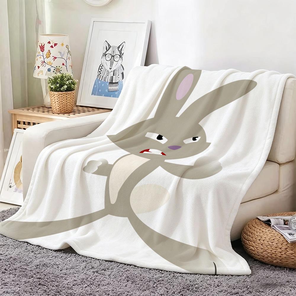 Kids Cartoon S-Skunk Fu Throw Lightweight 240G Flannel Blanket Soft Skin-Friendly For Summer Cooling