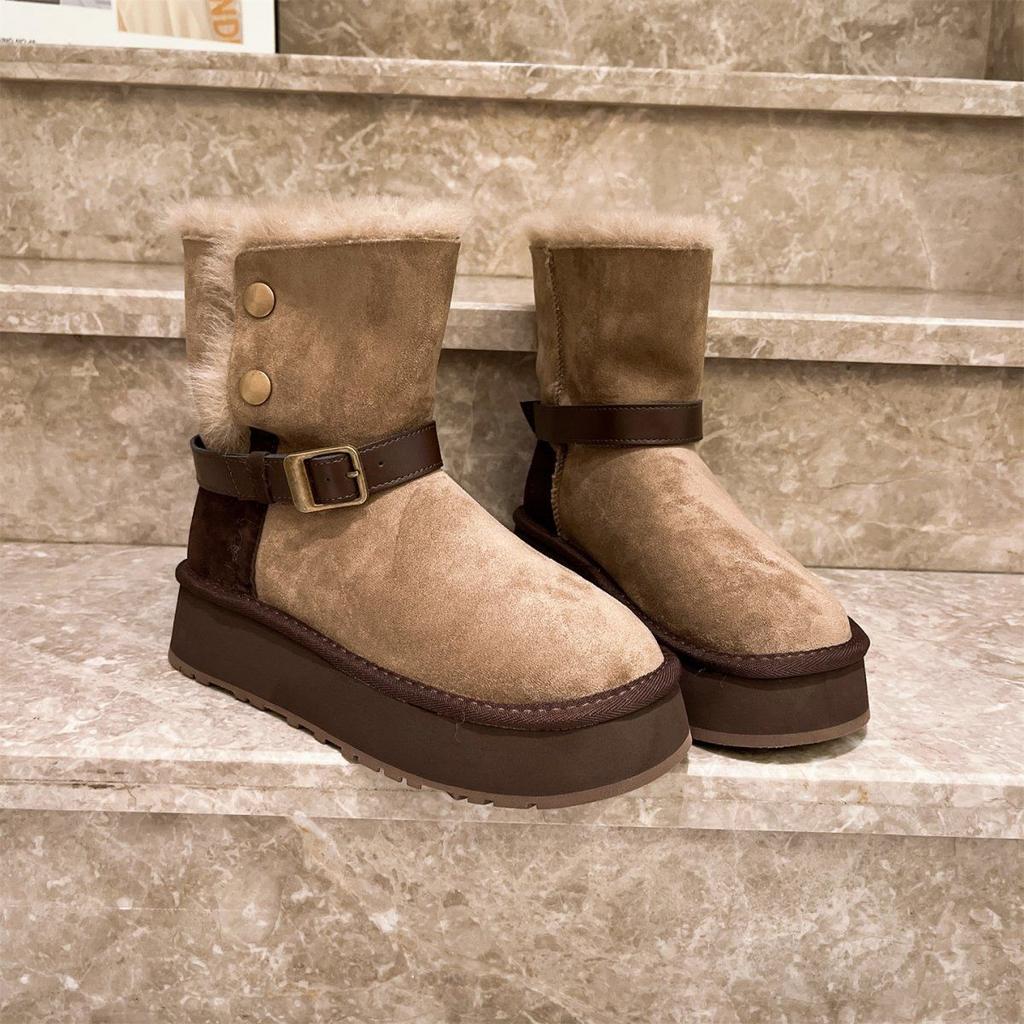 Women's large size soft elastic folding two wear winter warm cold padded snow boots non-slip wear-resistant outdoor leisure sports cotton boots