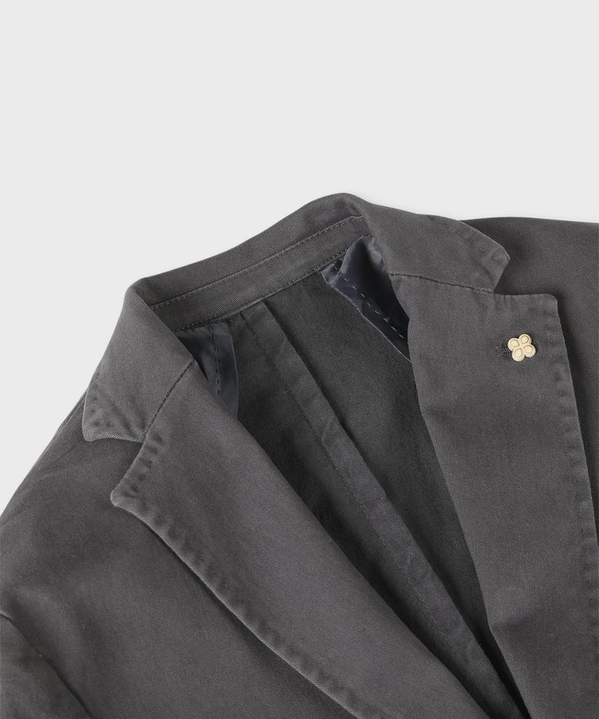 Panicale Charcoal Garment-Dyed Casual Cotton Jacket